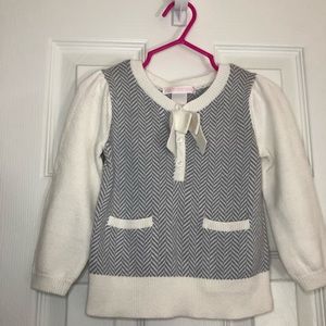 Janie and Jack Holiday Sweater with Chevron Detail
